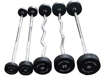 WG028 Rubber Barbell (white/black/red)